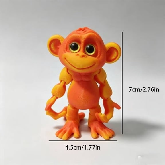 3D Printed Large Eye Monkey Statue, Desktop Decorative Ornament, Vibrant Colors, Party Gift, Animal Sculpture, Unique Home Decor