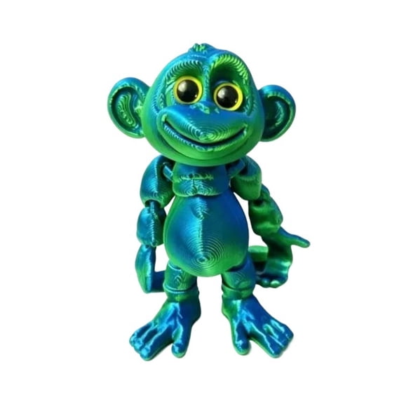 3D Printed Large Eye Monkey Statue, Desktop Decorative Ornament, Vibrant Colors, Party Gift, Animal Sculpture, Unique Home Decor