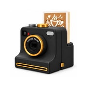 3D Printed Latte Art Camera, Manual Coffee Powder Printer with Multiple Stencil Cards, Manual Latte Art Maker for Cappuccino, Milk Foam, Hot Chocolate and Desserts, Home Cafe, Black