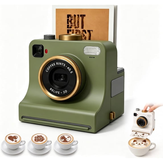 3D Printed Latte Art Camera, Mechanical Coffee Stencil Printer Tool ...