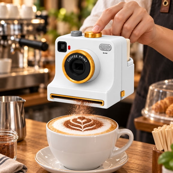 3D Printed Latte Art Camera,One‑touch Coffee Printer Chocolate Foam Machine