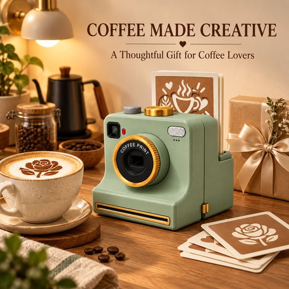 3D Printed Latte Art Camera,One‑touch Coffee Printer Chocolate Foam Machine