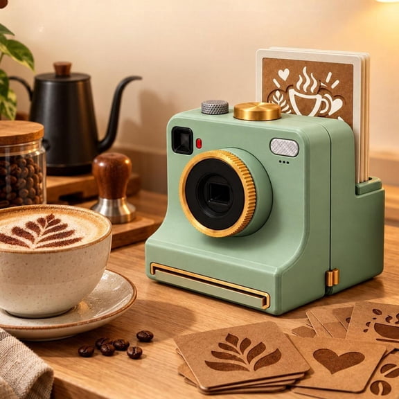 3D Printed Latte Art Camera, Portable DIY Coffee Powder Printer, Mini Food-Grade Decoration Machine for Home, Cafe & Parties