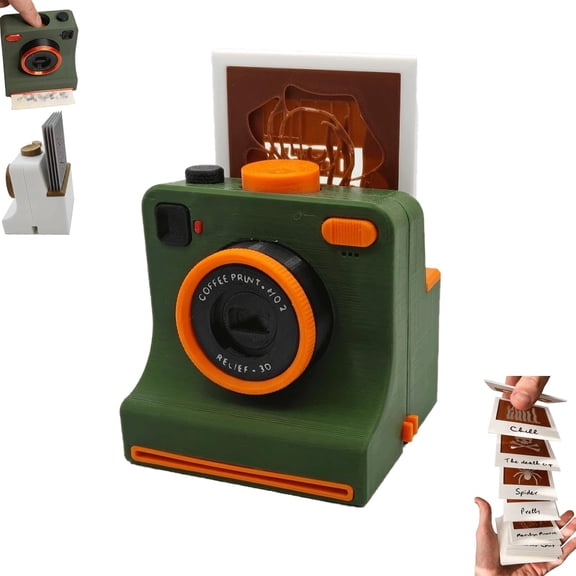 3D Printed Latte Art Camera that Prints on Coffee One-Click Stencil Tool