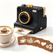 3D Printed Latte Art Stencil Printer, Coffee Printer for Cappuccino and Hot Chocolate, Durable Printed Stencil Machine for Coffee Lovers
