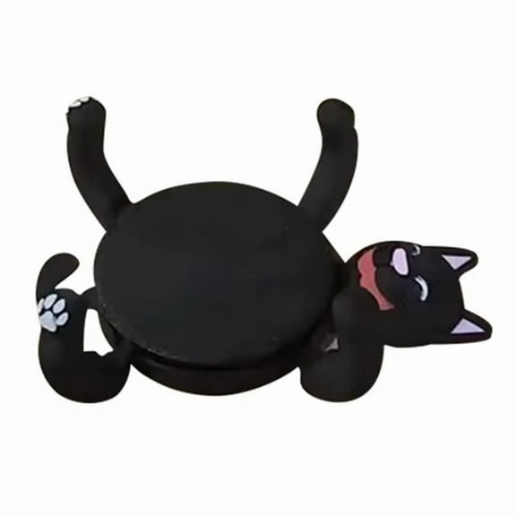 3D Printed Lazy Cat Coasters - Novelty Cat-Shaped Mug Holders for Coffee & Tea, Home Decor and Tabletop Protection Black,1 * 3D Printed Lazy Cat Coasters,Black