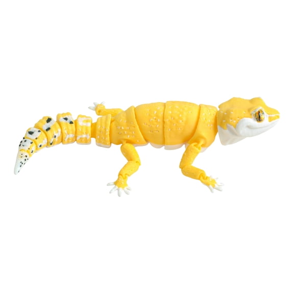 3D Printed Leopard Gecko Figurine, Movable Lizard Sculpture for Home Decor, Realistic Reptile Collectible Desk Ornament, Articulated Gecko Model for Reptile Lovers and Collectors