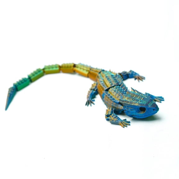 3D Printed Lizard Mini,11" Cute Crocodile Animal,Small Flexible Gecko Realistic,Little Skeleton Action Cool Articulated Tiny Dragon Gifts Decorative Item Sculpture Home