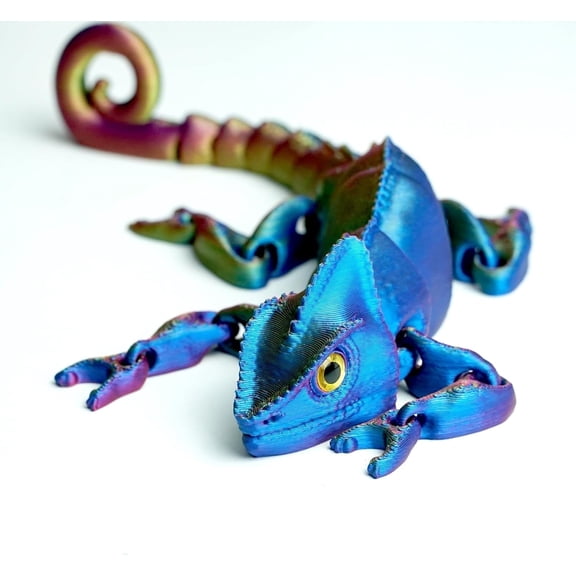 3D Printed Lizard Model with Eyes,Flexible Animals Toy Statue,Movable Joints,Home Office Decor,Interesting Toys,Festival Gifts toco,Fidget Toys, Executive Desk Animals Toy