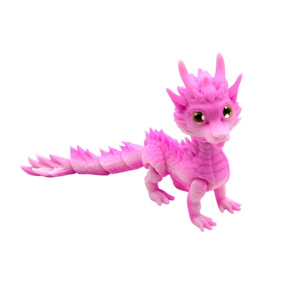 3D Printed Long Haired Dragon Multi-Color Gradient Ornament Articulated Fantasy Figure for Home Office Desk Decoration and Stress Relief