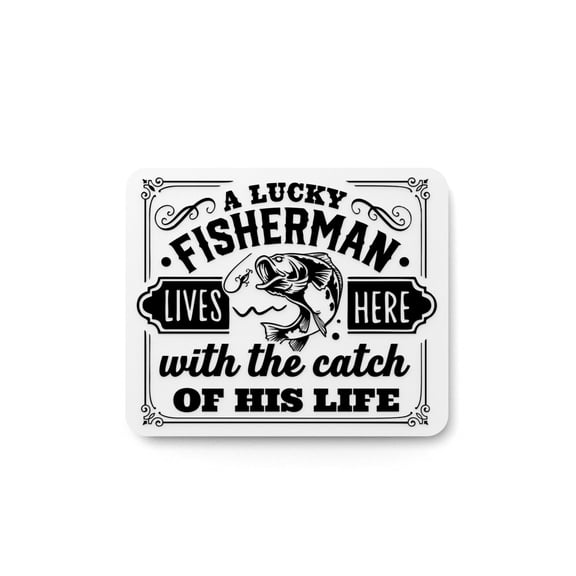 Clever Contraptions 3D Printed LuckyFisherman Wall Art Rustic Fishing Decor for Lake House, Cabin or Man Cave Lightweight 3D Printed Sign Easy to Hang Great Gift for Fishermen