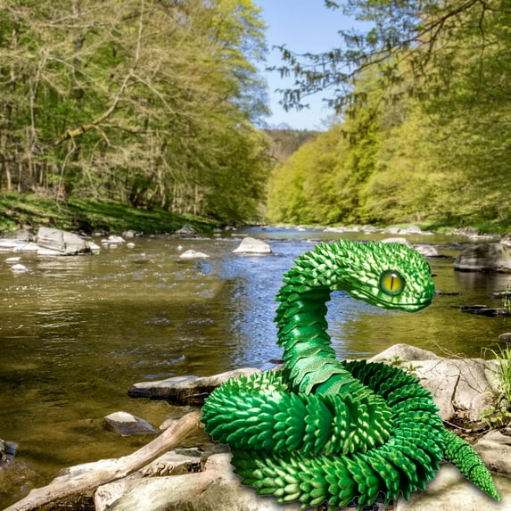 3D Printed Luminous Snake Crafts Ornaments, Creative Hand-Made 3D Printed Toy With Realistic 3D Coiled Design & Detailed Scales, Cross-Border Gift For Home Decoration, Car