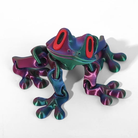 3D Printed Magnetic Articulated Animal Toy, Versatile Refrigerator Car Decoration Collectible Gift, Vibrant Multicolor Small 2 inch Frog(With Magnet)