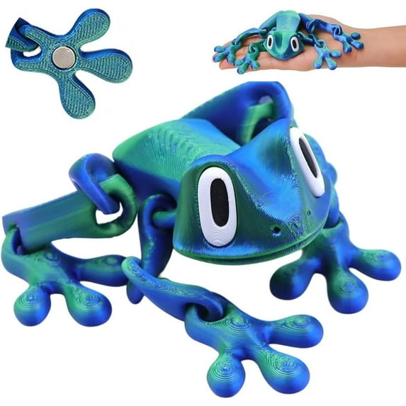 3D Printed Magnetic Frog, 8 inch 2026 3D Printed Frog Fridge Magnets, Articulated Frogs Model, Adorable Collectibles for Desk and Fridge Decor, Cute Indoor Home Decorations