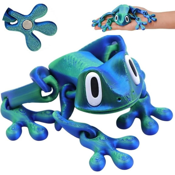 3D Printed Magnetic Frog, 8 inch 2026 3D Printed Frog Fridge Magnets, Articulated Frogs Model, Adorable Collectibles for Desk and Fridge Decor, Cute Indoor Home Decorations