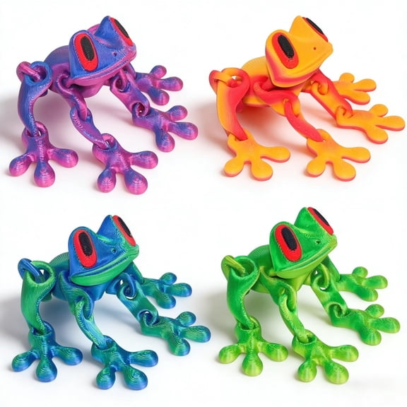 3D Printed Magnetic Frog, Fridge Magnets, Funny Refrigerator Decor, Realistic Jointed Jumping Animals Model For Home Office