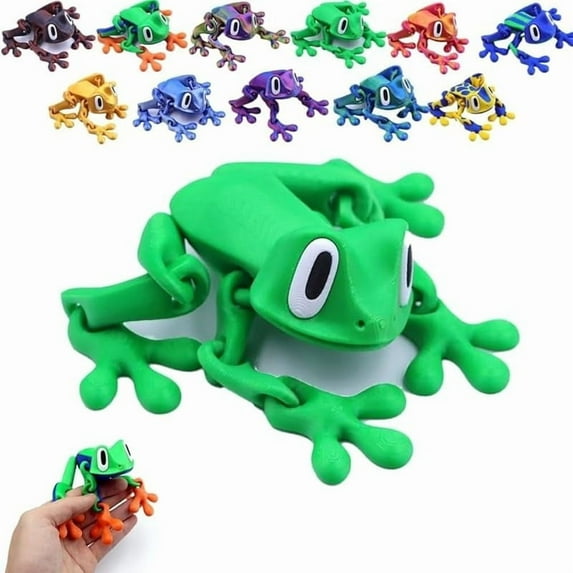 3D Printed Magnetic Frog Toy, Realistic Jumping Frog Fridge Magnet with Articulated Joints, Glow Poseable Frog Refrigerator Magnets, Creative Animal Decor for Kitchen & Office(Style G)
