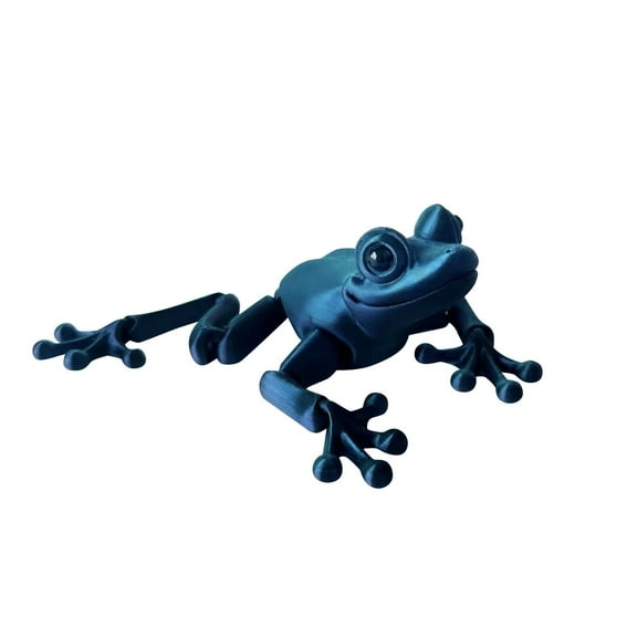 3D Printed Magnetic Movable Frog Toy – Realistic Eyes Stress Relief Figurine – Desktop Interactive Collectible