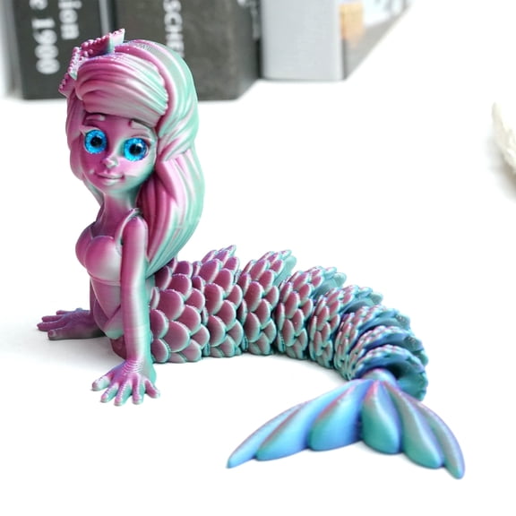 3D Printed Mermaid Model,Articulated Mermaid Toys,Surprise Fantasy Gifts, Flexible Joint Animal Figurines, 3D Printed Stuff,Stress Relief, Fidget restlessness, ADHD Toys