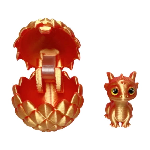 3D Printed Mini Dragon Eggs with Toys Inside Prefilled Easter Eggs for Easter Basket Stuffers Gifts Party Favors, Orange