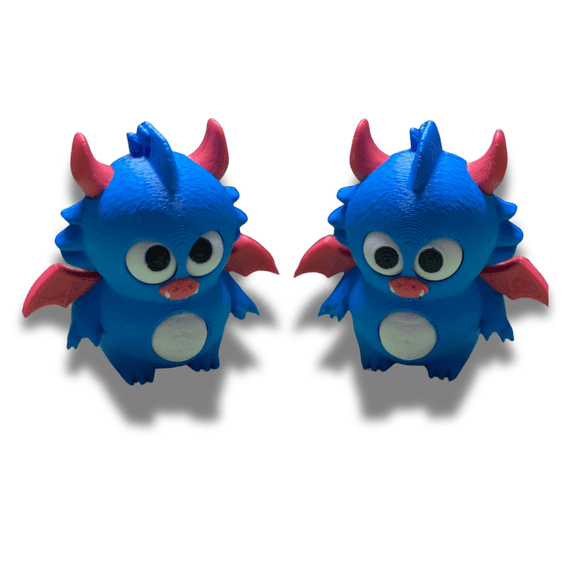 3D Printed Mini Dragon Figurines Set of 2 | Cute Fantasy Desk Toy | Approx. 3 in Tall