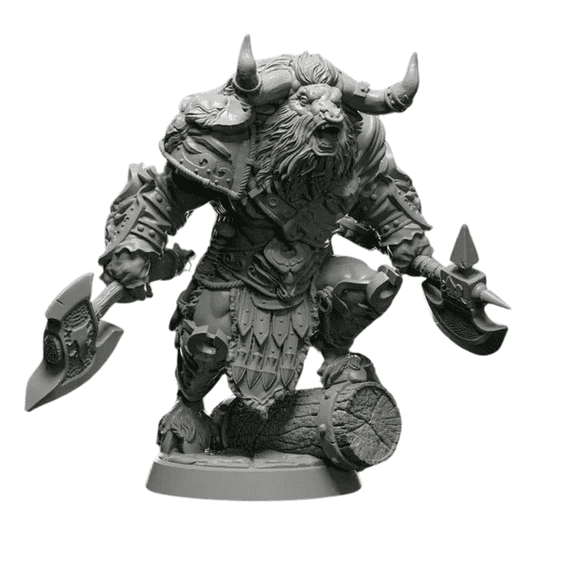 3D Printed Minotaur Warrior 32mm Tabletop RPG & Collectible Display Miniature Size: 32 mm