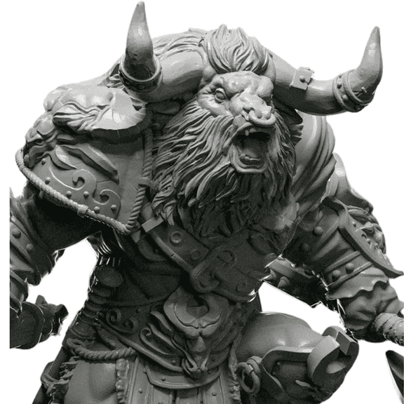 3D Printed Minotaur Warrior Tabletop RPG & Collectible Display Miniature Size: 75 mm
