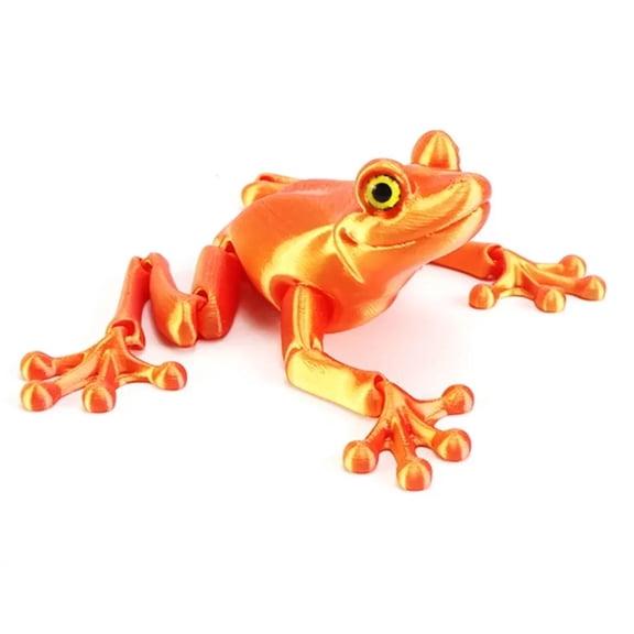 3D Printed Model Frog Multi-articular Moveable Sparkling Simulation Eyes Desktop Decoration Accessories