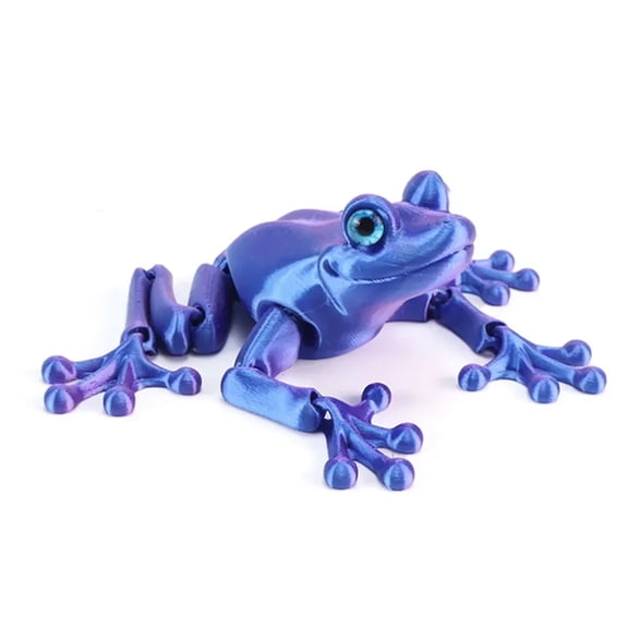 3D Printed Model Frog Multi-articular Moveable Sparkling Simulation Eyes Desktop Decoration Accessories