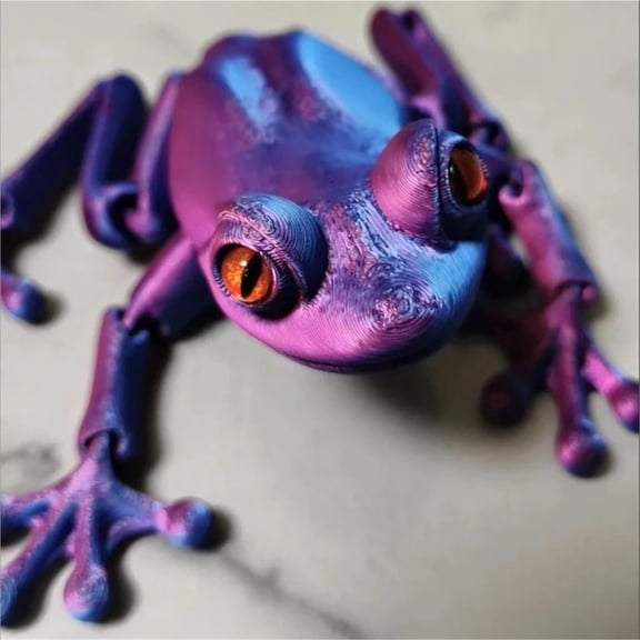 3D Printed Model  Frog Multi-articular Moveable Sparkling Simulation Eyes Desktop Decoration Accessories