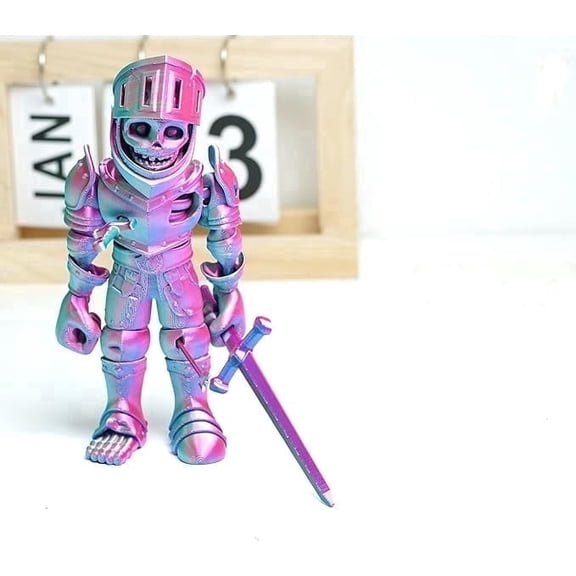 3D Printed Model Skull Warrior,Flexible Skeleton Man Statue,Joint Mobility,Home Office Decor,Interesting Toys for Autism/ADHD,Festival Gifts,Fidget Toys, Executive Desk Animals Toy (PG)
