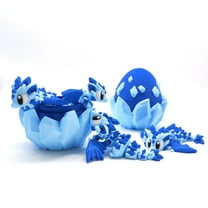 3D Printed Movable Animal Toy, Glacier Little Flying Dragon Crystal Dragon Egg With Joint Movable Mechanism, Children's Cute Desktop Decoration Collectible Educational Toy Gift