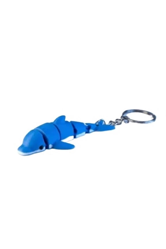 3D Printed Movable Dolphin Keychain Pendant Articulated Segmented
