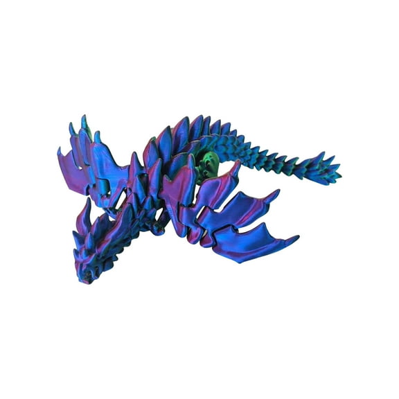 3D Printed Movable Flying Dragon Action Figure, 27Cm Flexible Colorful Skeleton Dragon for Desk Decor, Creative Adult Gift and Collectible Figurine