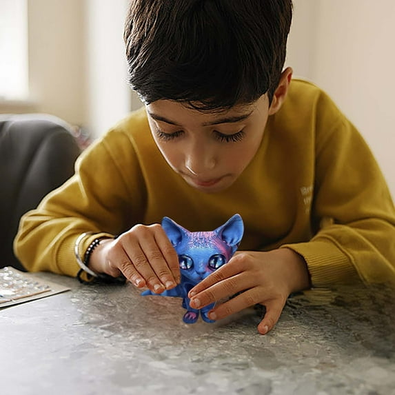 3D Printable Movable Hairless Cat Figurine Novelty Animal Toy Desktop Decoration For Kids Adults Collectors