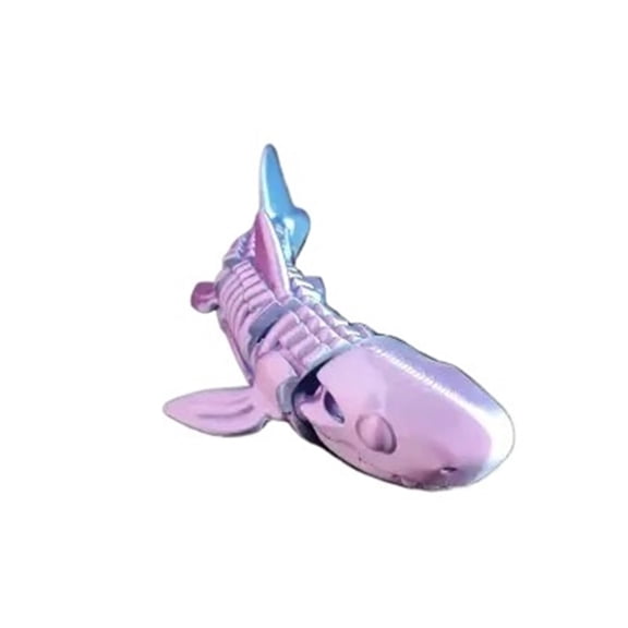 3D Printed Movable Skeleton Shark Statue with Joints Ocean Decor