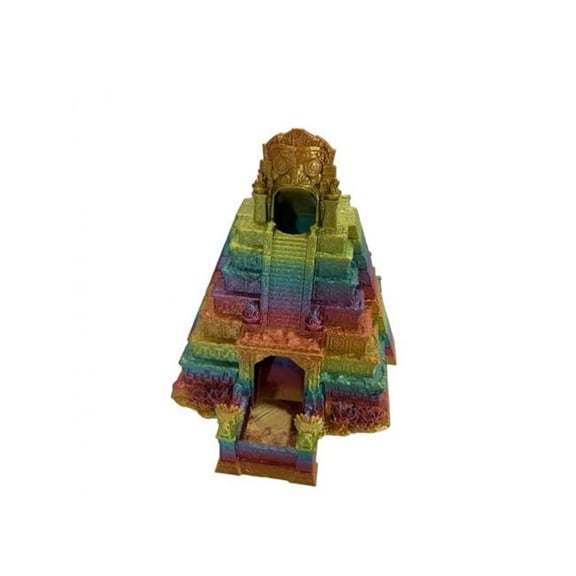 3D Printed Multi Color Ancient Temple Dice Tower Figurine