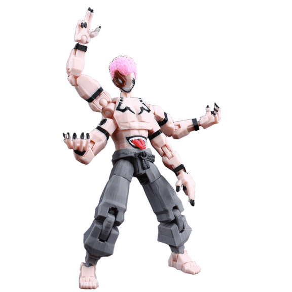 3D Printed Multi-Jointed Anime Figurines with Interchangeable Parts Posable Statues JJK Action Figures Sakuna