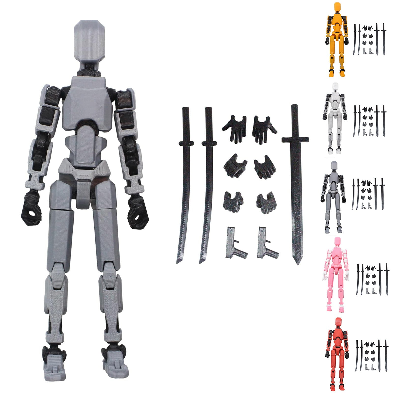 3D Printed Multi-Jointed Movable Robot, Robot Toys with Full Articulation  for Stop Motion Animation, Action Figures Dummy Desktop Decorations for  Action Figures Toys Gifts Game,Red - Walmart.com