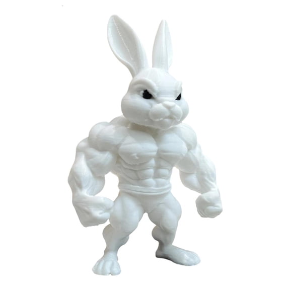 3D Printed Muscle Bunnies Figurines Home Decors Funny Muscular Rabbits Statue Ornament for Bookshelf Living Room Decors