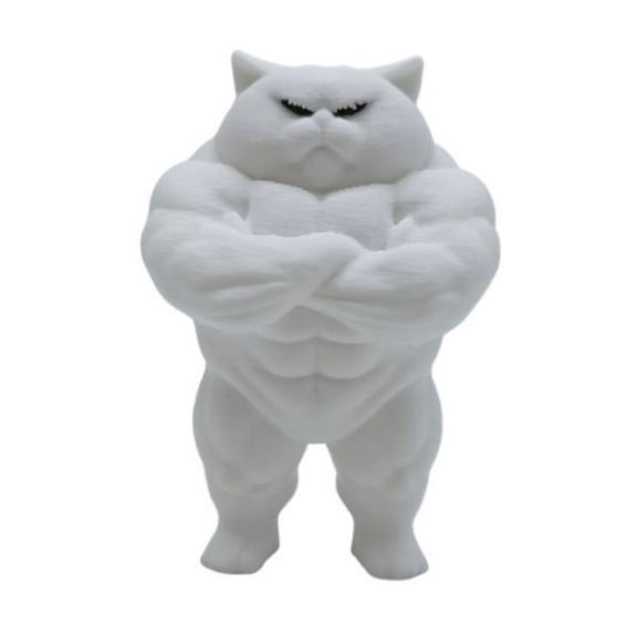 3D Printed Muscle Cats Statue Home Decors Table Decorations Funny Muscular Cats Figurines Collectibles Sculpture Gift