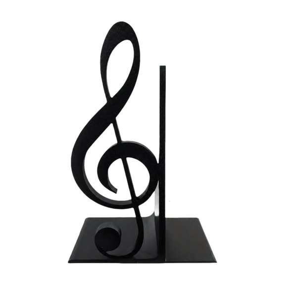 3D Printed Musical Note Bookend Decorative Book Support for Bookshelves