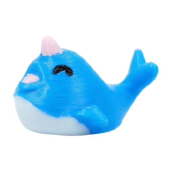 3D Printed Narwhal Ocean Animal Figurine with Articulated Joint Design Miniature Desktop Decor Micro Landscape Display Toy
