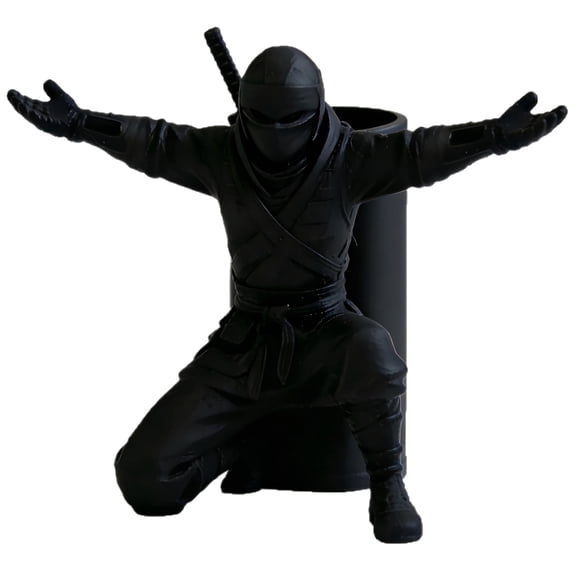3D Printed Ninja Pen Holder, Multifunctional Desktop Organizer Accessory, Professional Gaming Station Decor Tool for 2026 Office