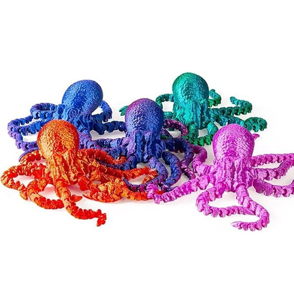 3D Printed Octopus,Articulated Models,Flexible Joint Animal Figurines, 3D Printing Stuff Cheap, Surprise Fantasy Gifts