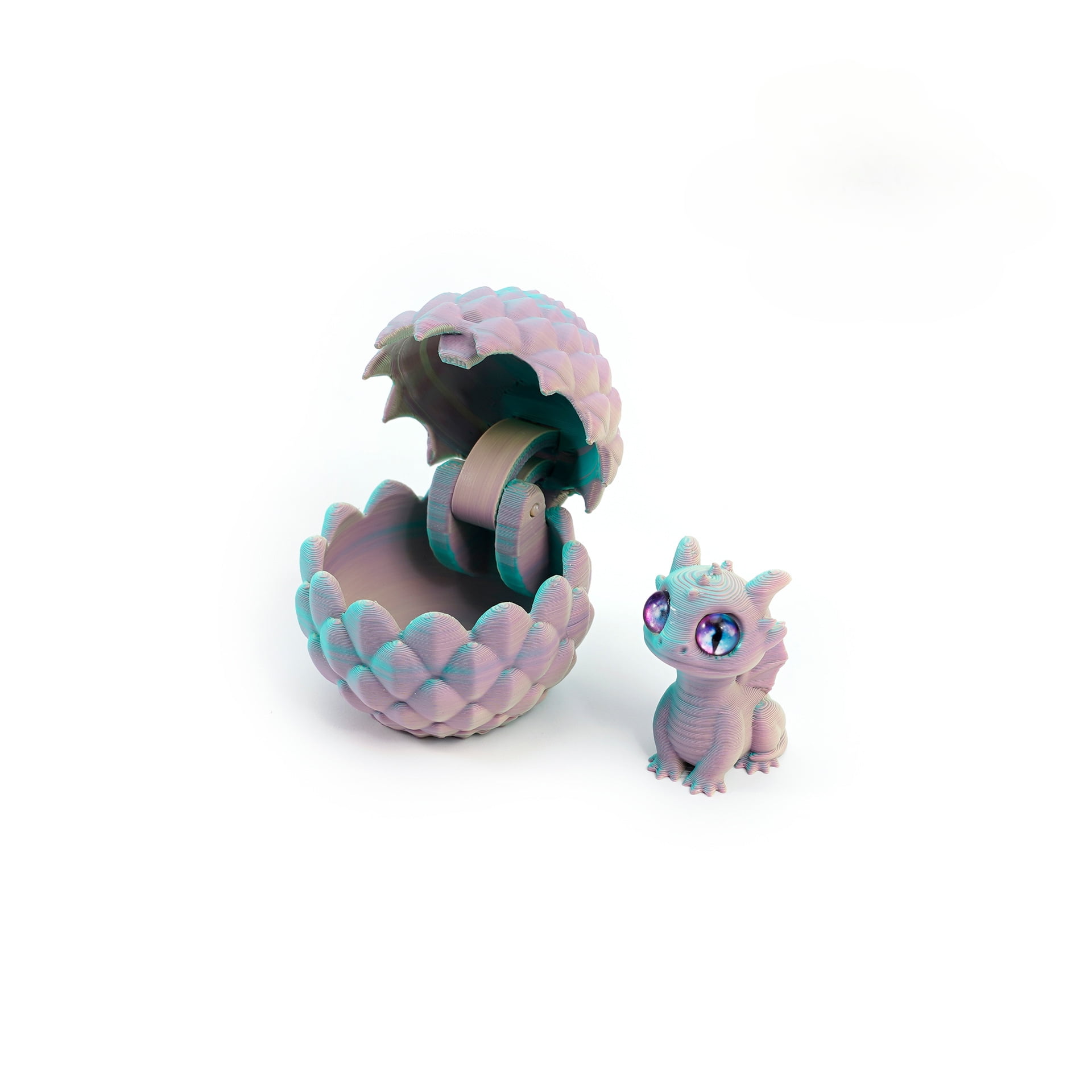 3D Printed Open and Close Egg Set Cute Pet Figurine Handcraft Assembly ...