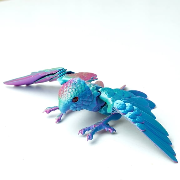 3D Printed Parrot Model,Flexible Animals Toy Statue,Bird with Wing,Movable Joints,Home Office Decor,Interesting Toys for Autism/ADHD,Festival Gifts toco,Fidget Toys, Executive Desk Animals Toy