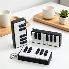 3D Printed Piano Key Desktop Ornament, Exquisite Compact Craft, Smooth Finished Surface, Mini Sculpture for Desk Bookshelf Display Home Office Interior & Tabletop Decorative Layout