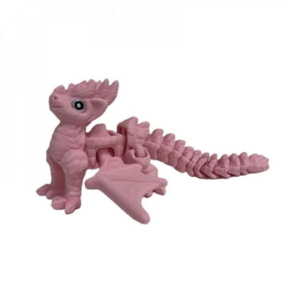 3D Printed Pink Flexi Dragon Legend Figurine