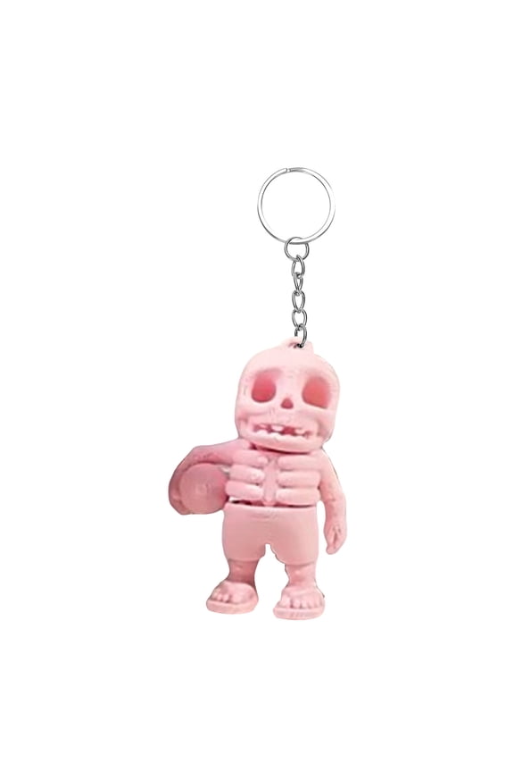 3D-Printed Pink Skull Keychain, 3d-Printed Model Toys, Innovative Ornaments Creative Toys, Christmas Gifts